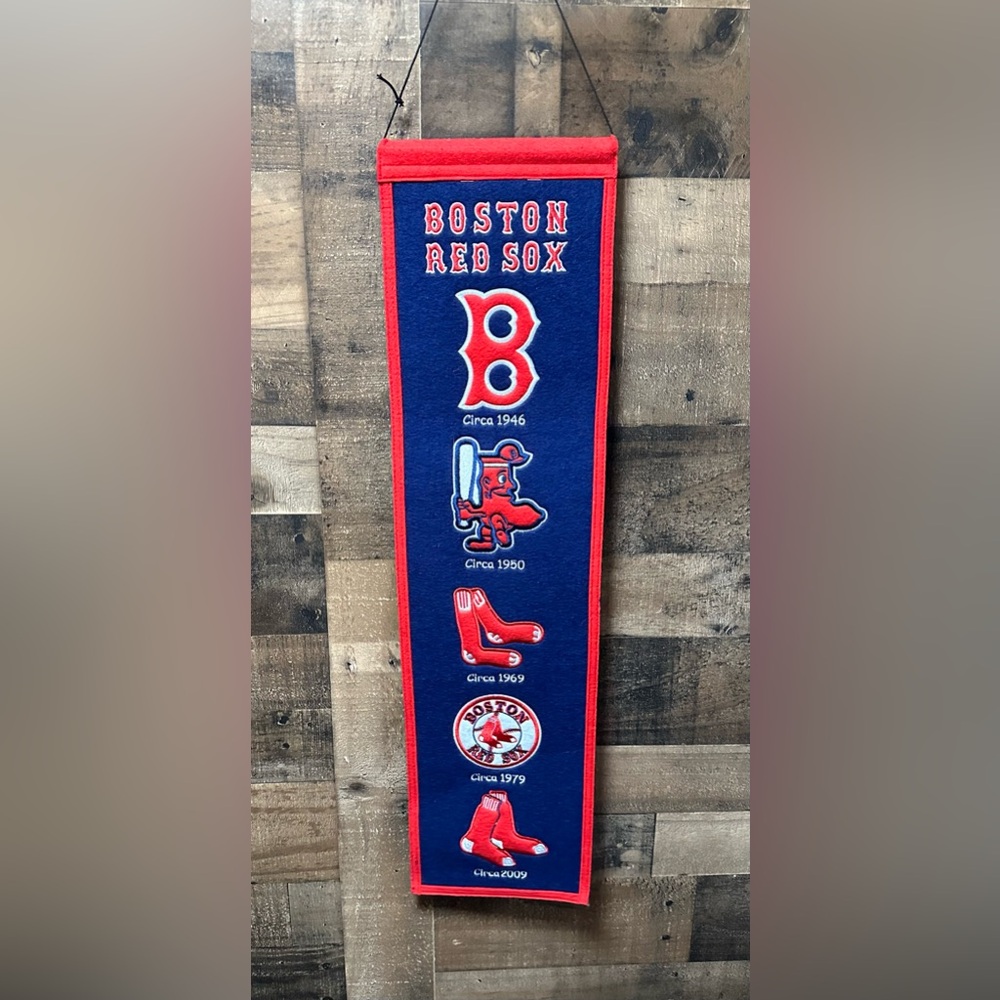 Cooperstown Collection Boston Red Sox Logo’s Through Time Wall Hanger 32”x8.5”